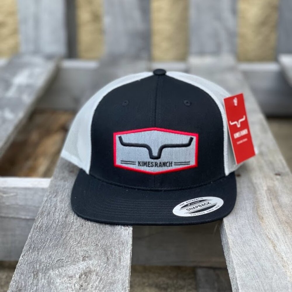 Kimes Ranch Black and White Mesh Cap